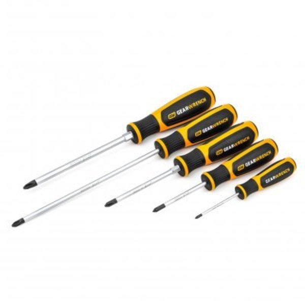 Apex Tool Group Gearwrench® 5 Piece Phillips® Dual Material Screwdriver Set 80052H